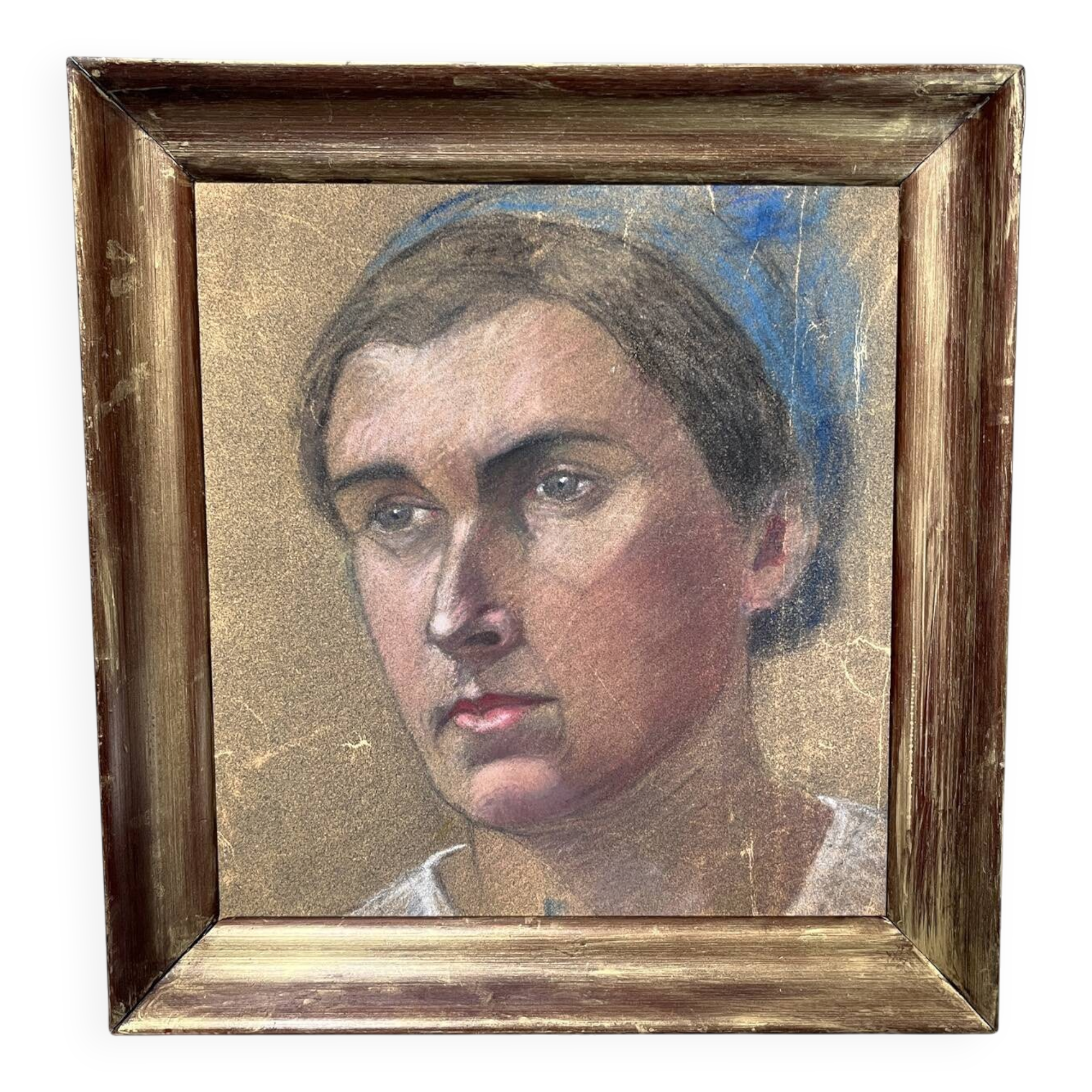 Painting early 20th century "The Woman in the Blue Turban"