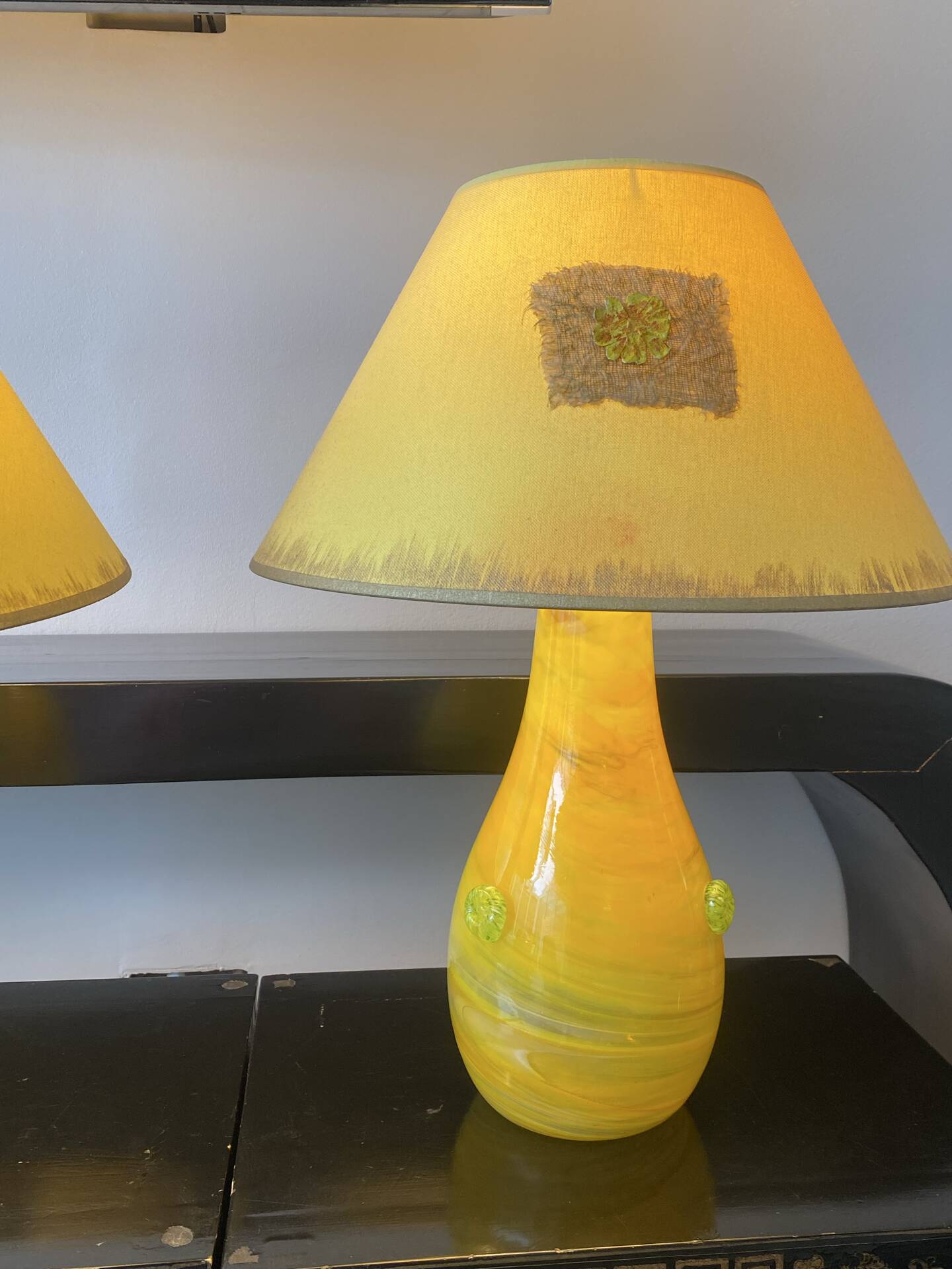 Lampes Murano en duo vintage années 90 / 2000