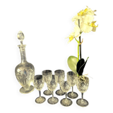 Set of 7 crystal liquor glasses