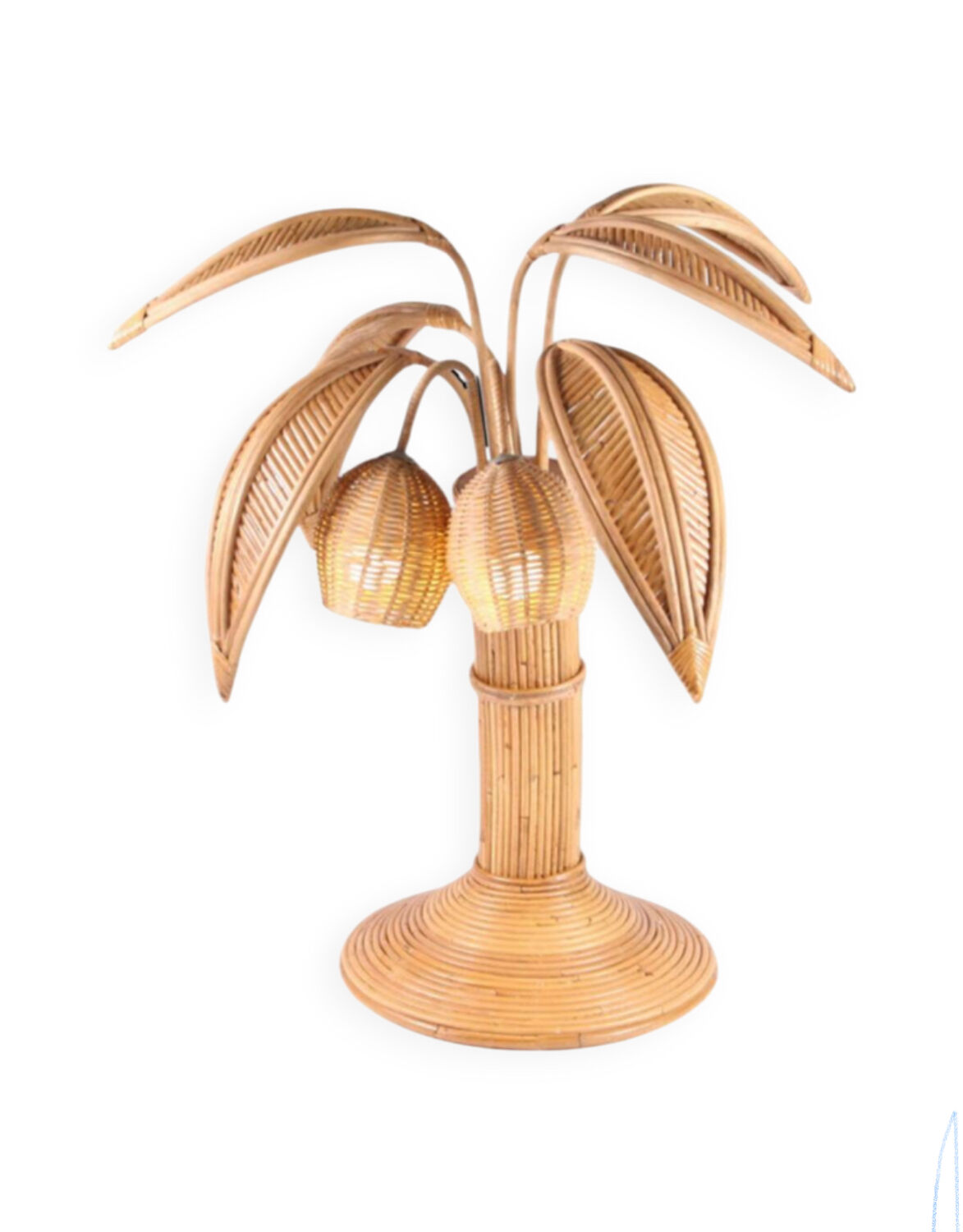 "Rattan 'coconut tree' lamp"
