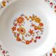 Lot 5 arcopal hollow plates -decorated with orange flowers