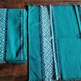Tablecloth and 8 matching towels Old Green Basque