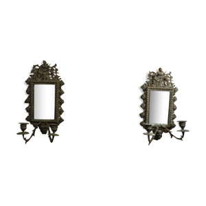 Paire d'appliques porte chandelles