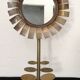 Brass mirror in flower shape, 9.5cm