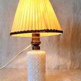 small bedside lamp bottle in bluish white opaline