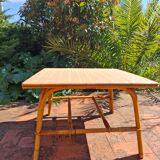 1960 signed rattan coffee table