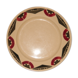 Dessert plate cream earthenware, geometric patterns
