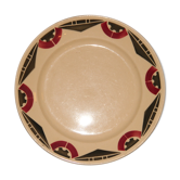 Assiette à dessert faïence crème, motifs géométriques