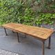 Antique French draper's table in oak, shop counter, work table, 6 feet, circa 1750–1850.
