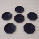 6 "Octime" black Arcoroc saucers