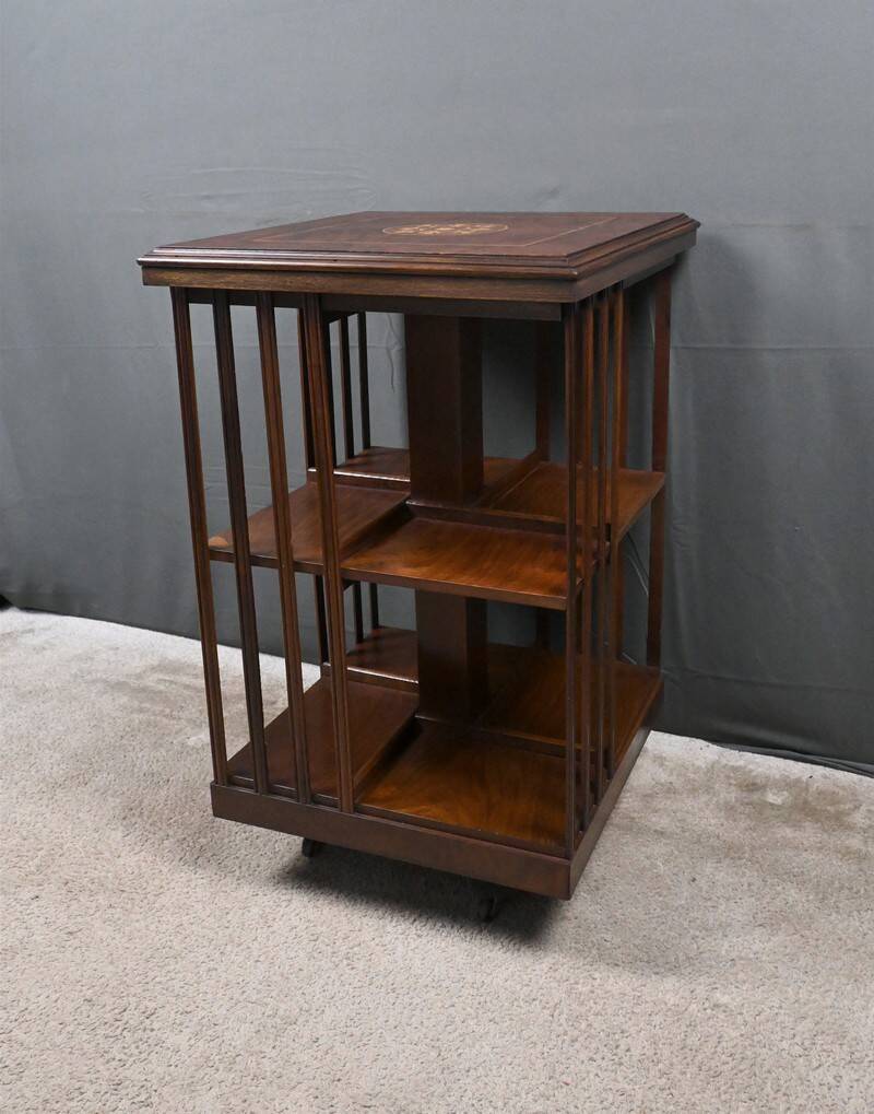Rotating Mahogany Library, England – Mid 20th Century