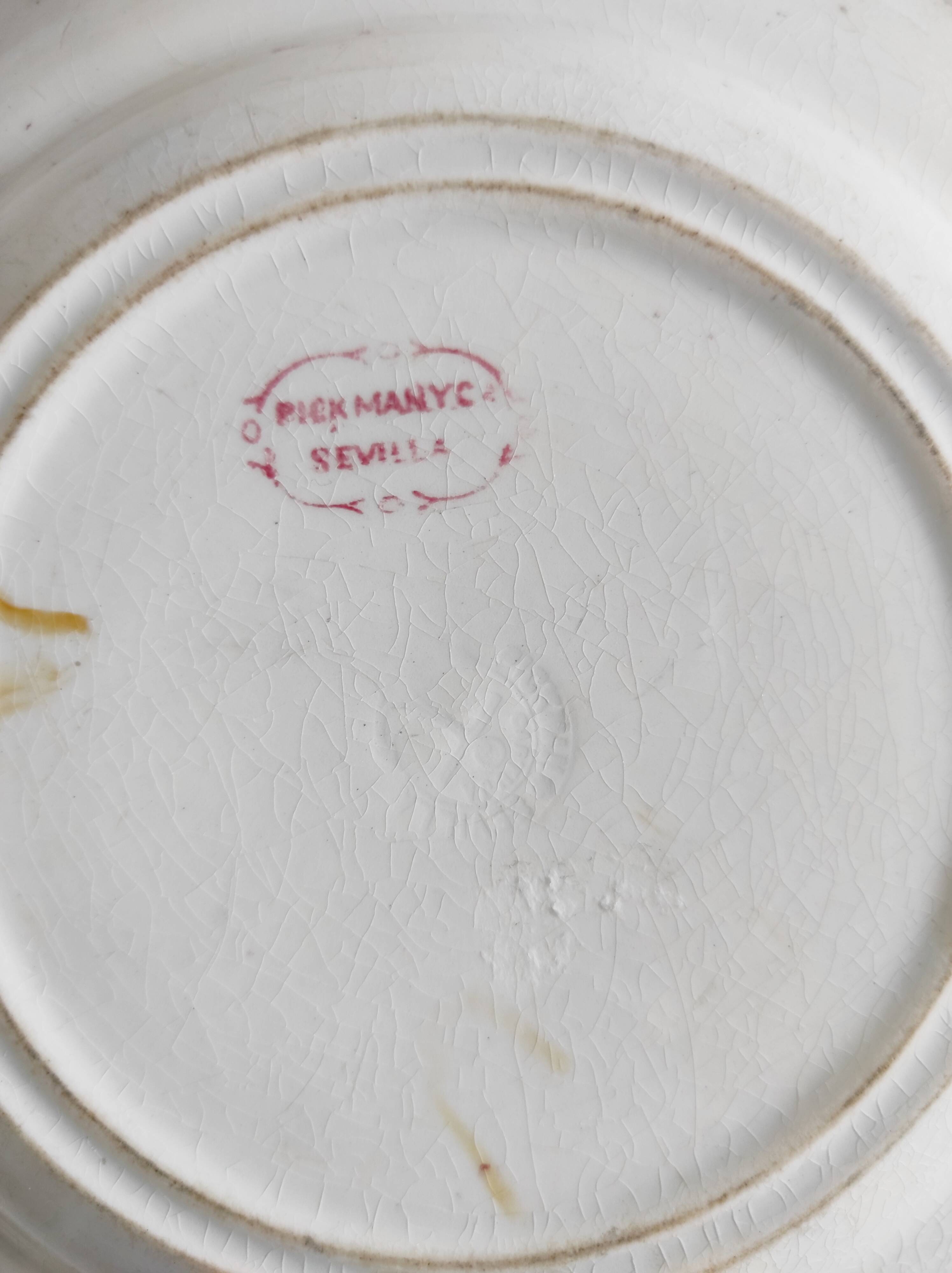 Assiette Faïence Pickman La Cartuja Séville