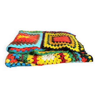 Vintage granny crochet blanket