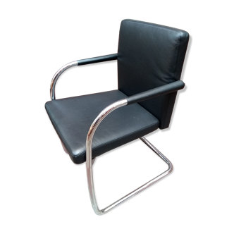 Fauteuil Antonio Citterio cuir et acier chromé édition Vitra