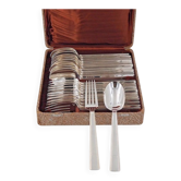 Christofle Gabon, Art Deco, 12 table settings, 24 pieces in silver-plated metal.