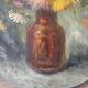 Oval bouquet, oil on canvas