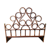 Rattan and brass headboard