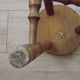 French Vintage Hand Made Wood Milking Stool 3 Spindle Legs Bullseye Seat