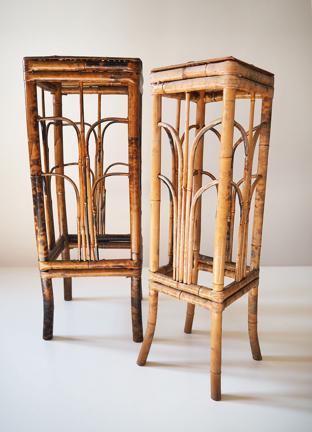 Pair of bamboo and vintage rattan harnesses