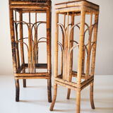 Pair of bamboo and vintage rattan harnesses