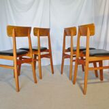 Set of four scandinavian chairs