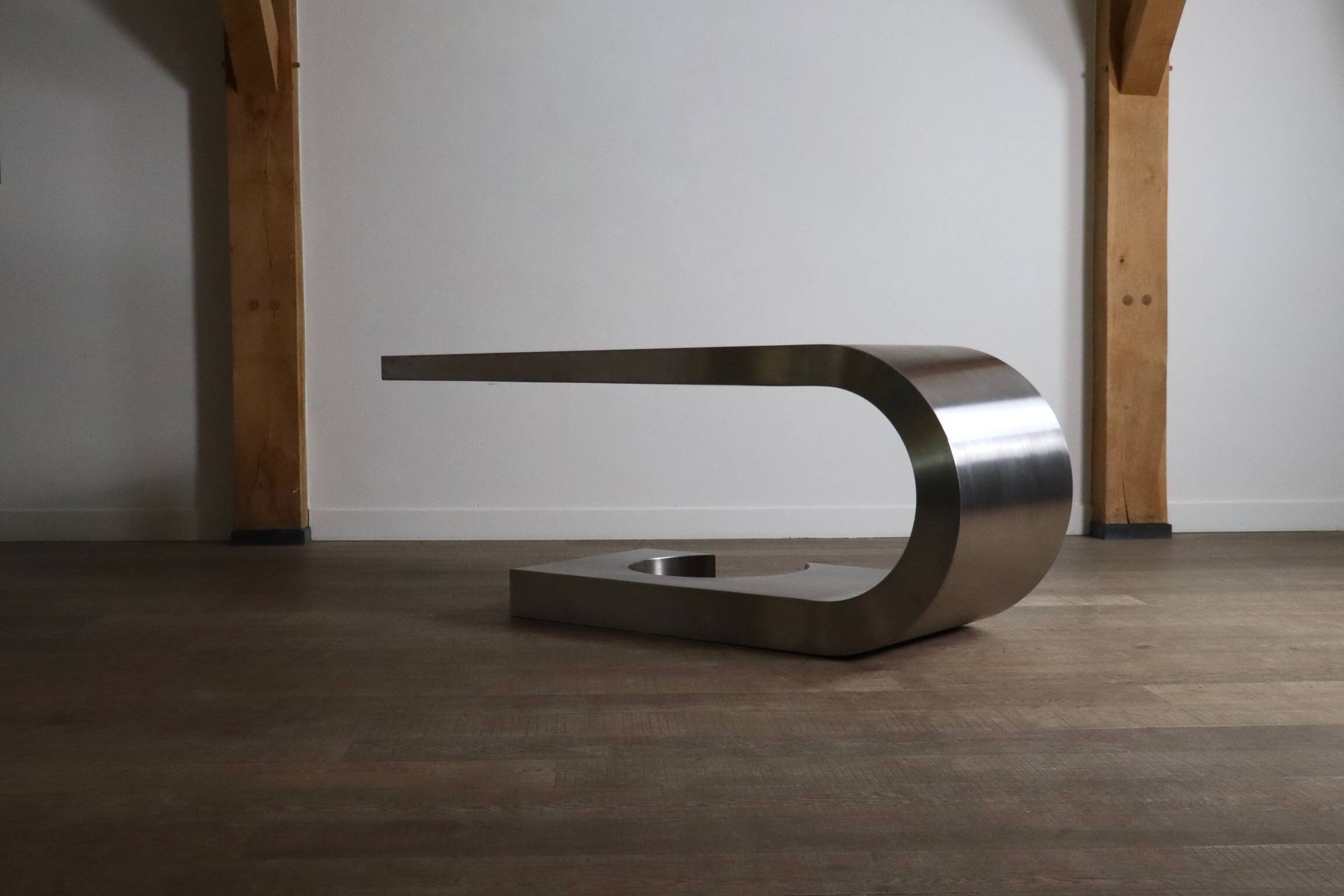 Rare Marzio Cecchi Steel Diapason Desk For Studio Most Firenze, 1970s