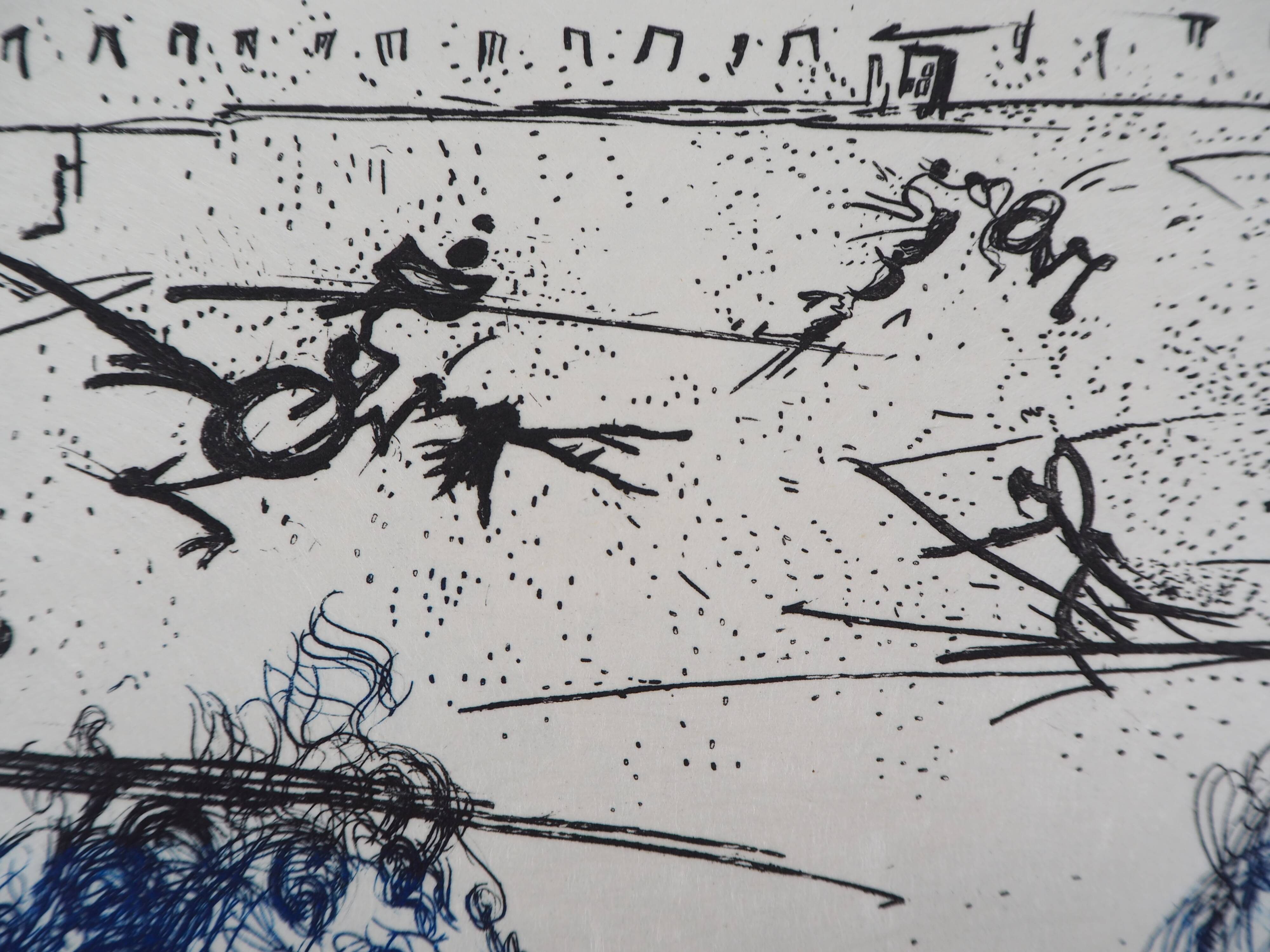 Salvador Dali: The Blue Riders, original signed etching
