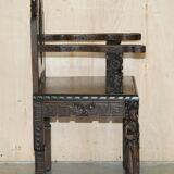 Chinese hand-carved desk from around 1940 with matching chair.