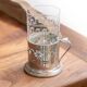 Glass and metal grog mug "Muguette"