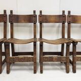 Set of 4 vintage brutalist chairs 1970