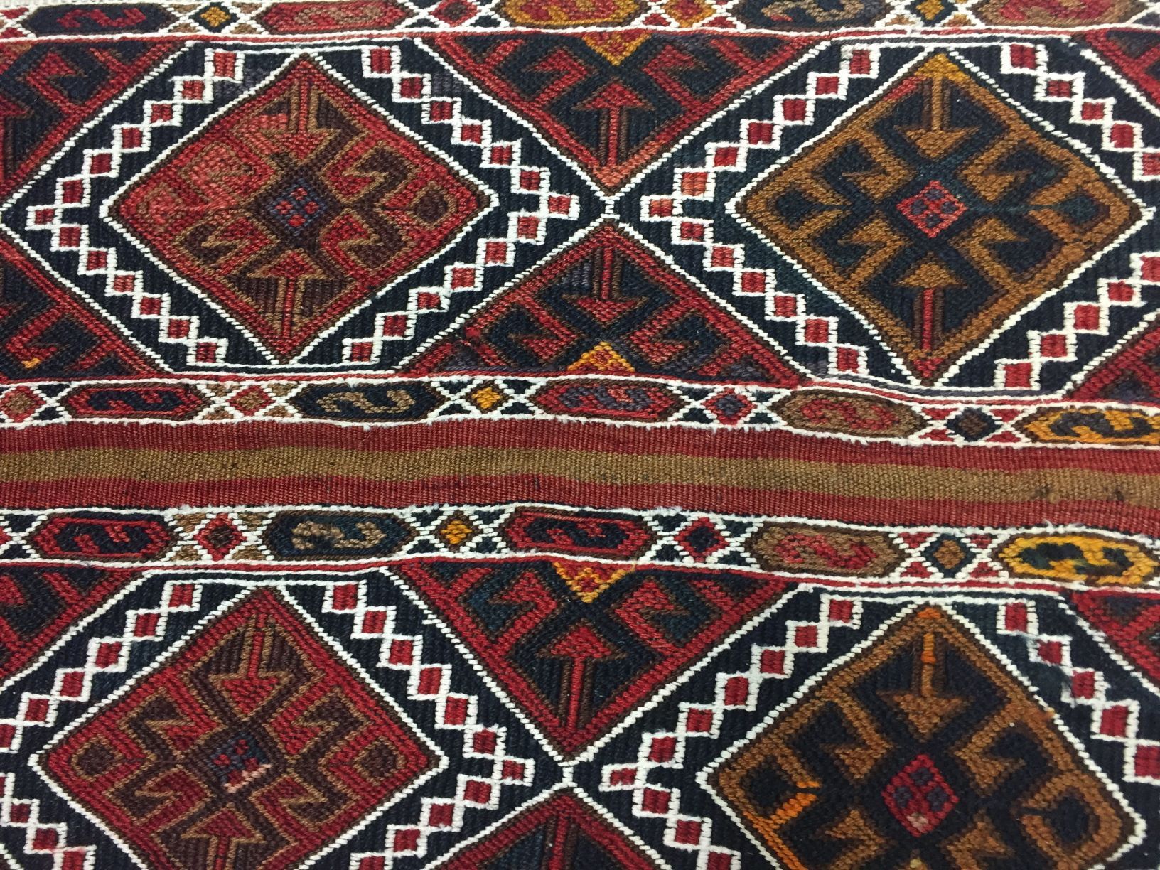 Turkish kilim 135x120 cm square tribal