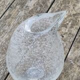 Small bubbled vase in blown glass