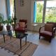 Japanese patterned coffee table, tapered legs and brass, vintage.