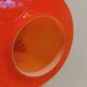 Table lamp, made in red double layer glass with metal details. estimated from the 1960s