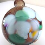 Art blown glass vase with inclusions of many colors