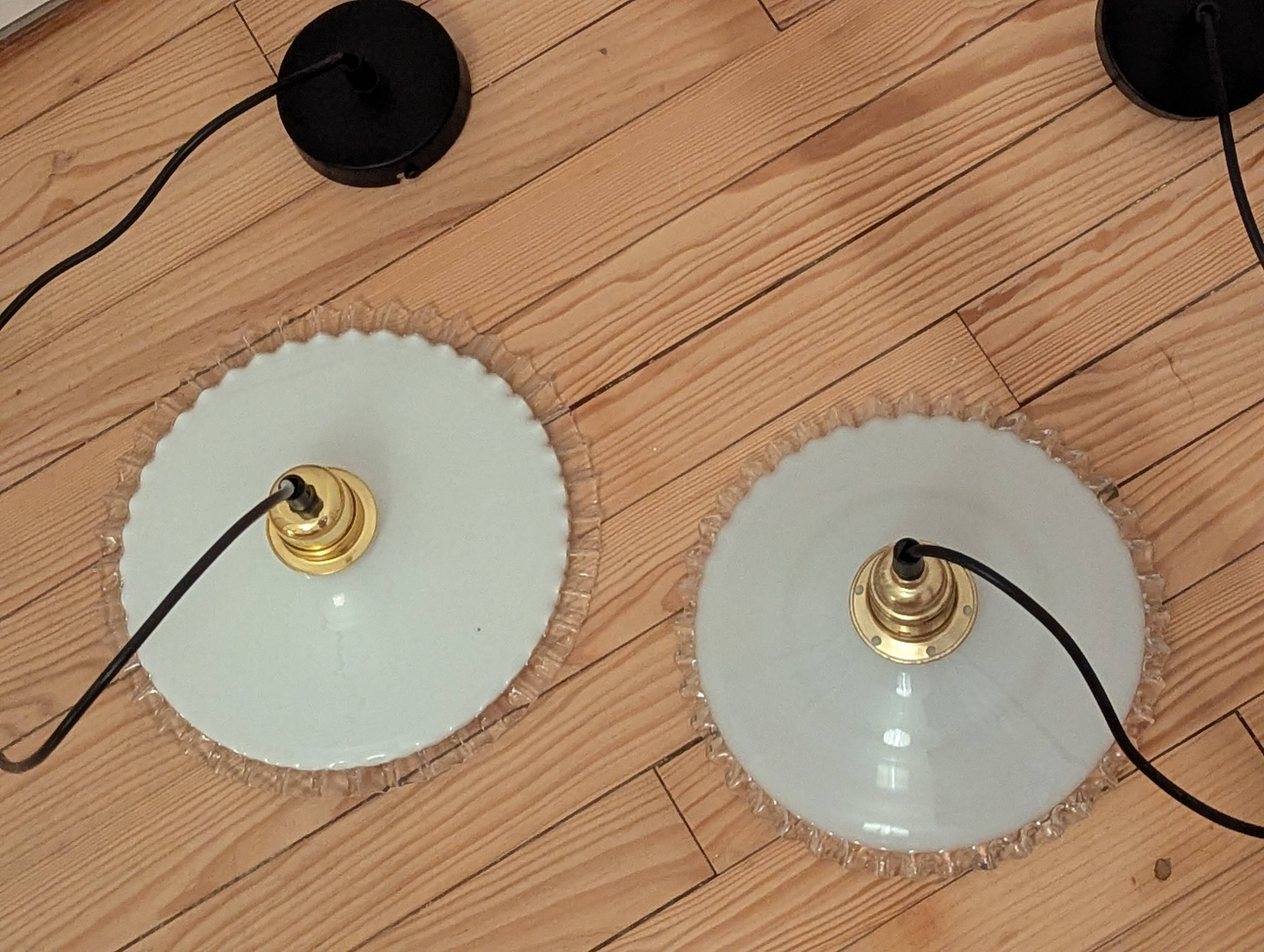 Set of 2 opaline light fixtures