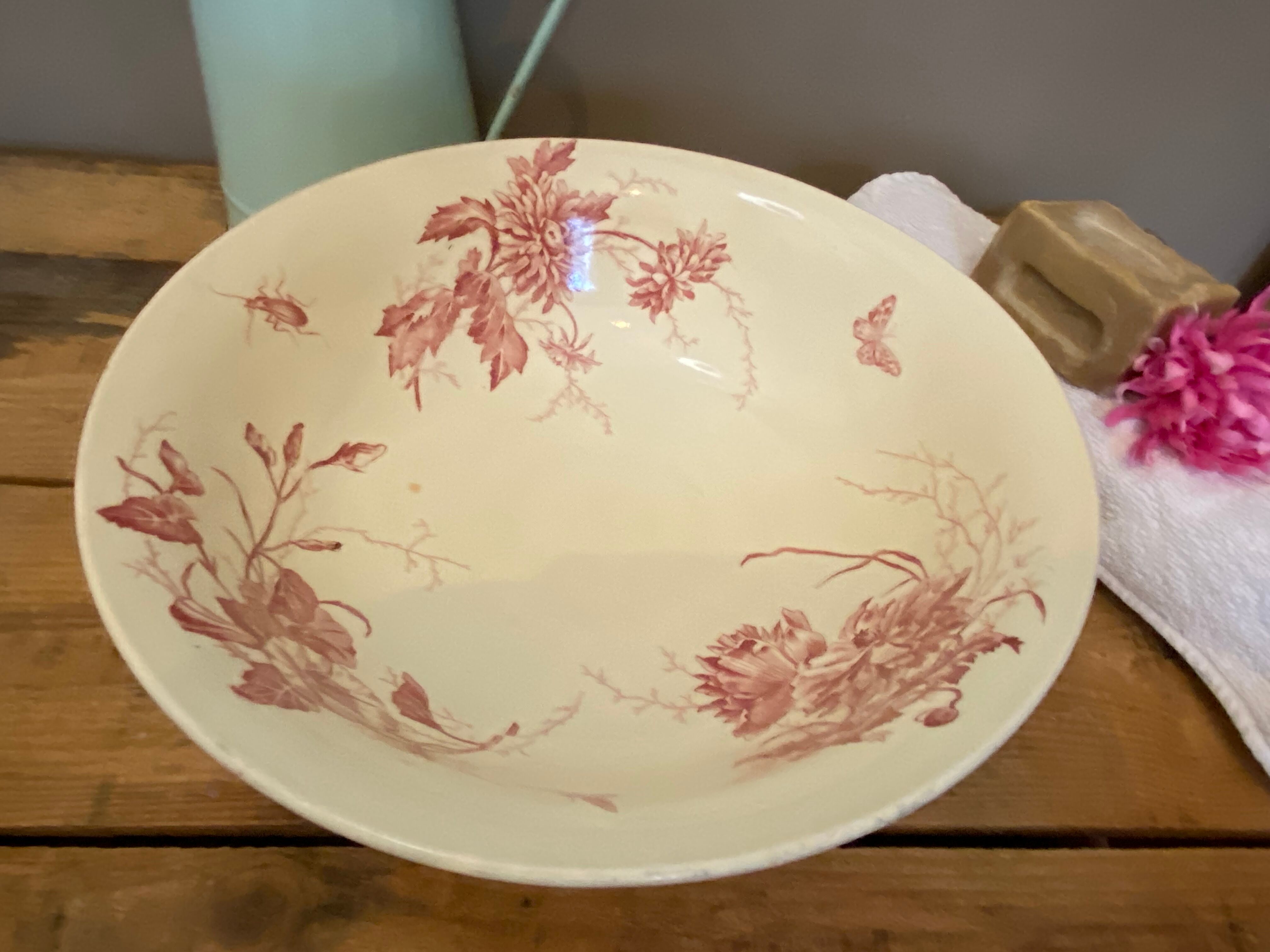 Rare and antique French ironstone Toilet Set (1875)