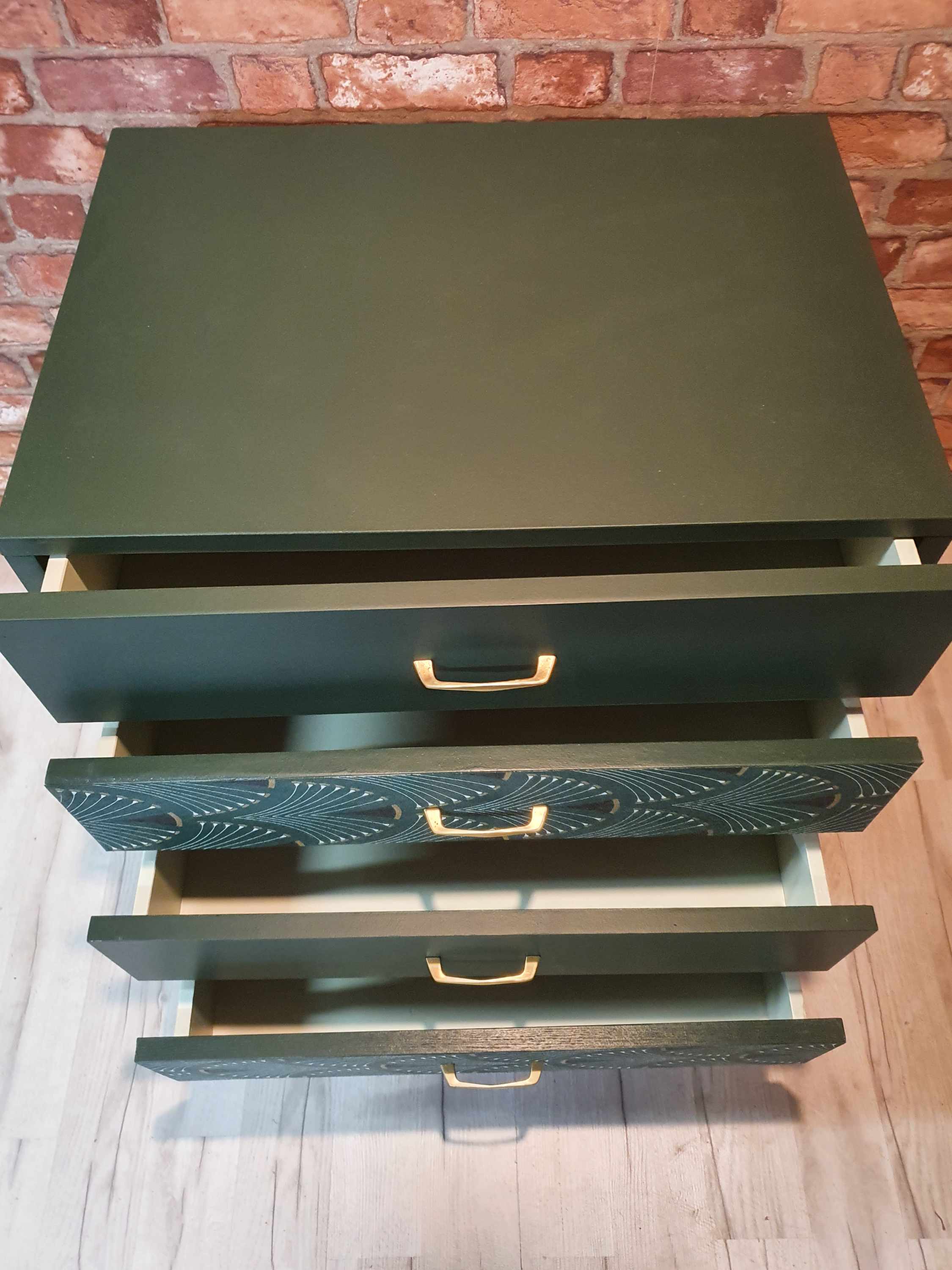 Chest of drawers 1960s renovated green