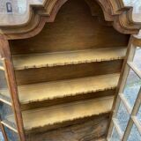 Hanging display case baroque style walnut circa 1950