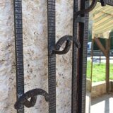 Old Art Deco coat rack in hammered iron