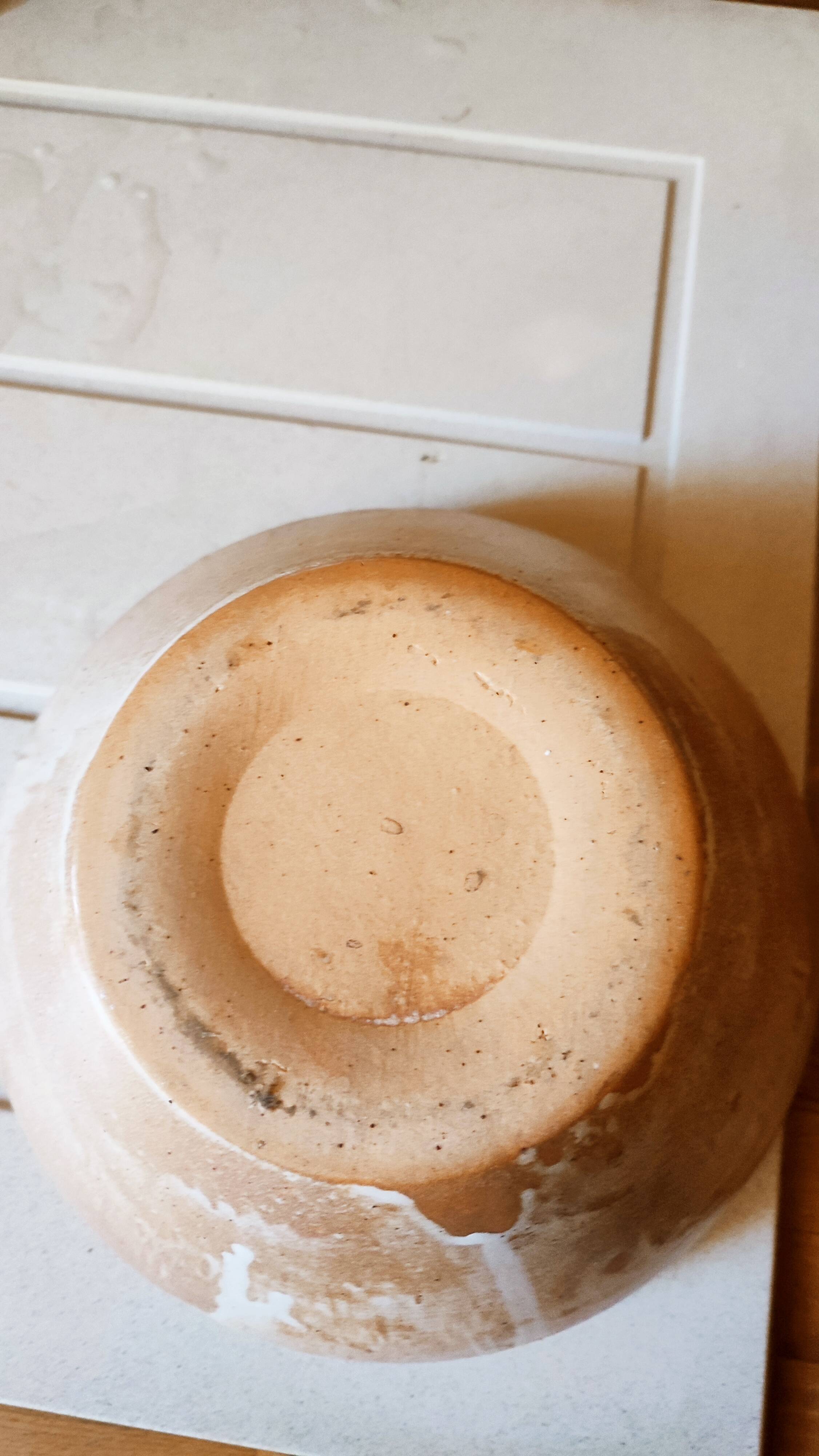 Hand-turned stoneware salad bowl
