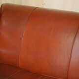 Vintage leather canapé in Art Nouveau style