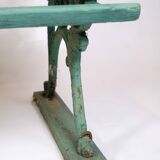 Antique French Park Benches Painted In Greenish Color From 1930s