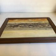 Signed marine painting on hardboard