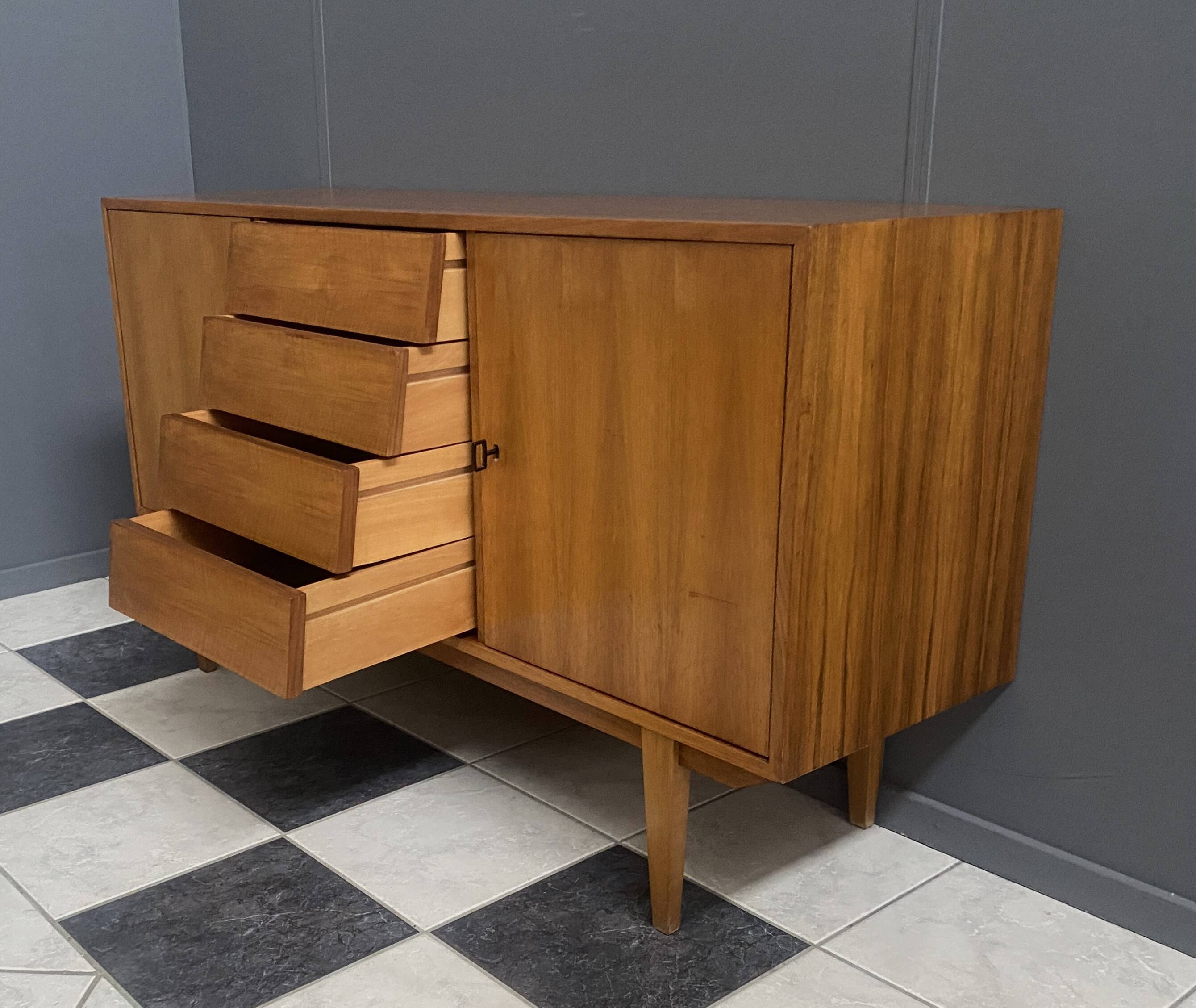 wood sideboard 1960s 2 doors and 4 drawers in the middle