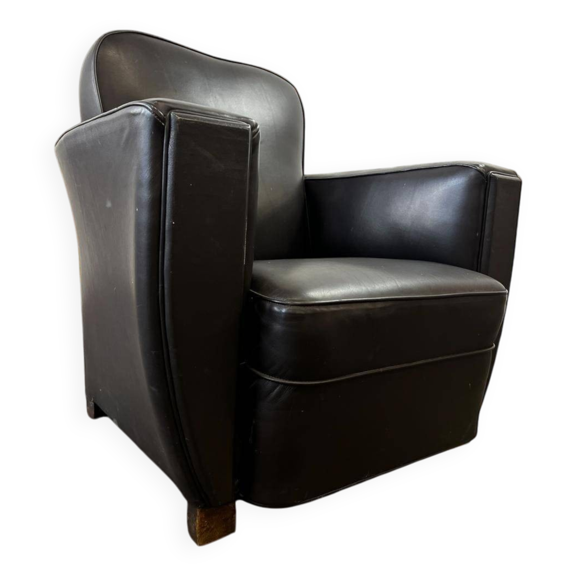Vintage Art Deco leather armchair / single armchair / chair
