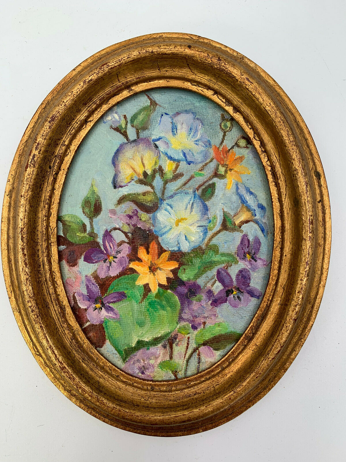 Lot miniature paintings floral decoration 1920