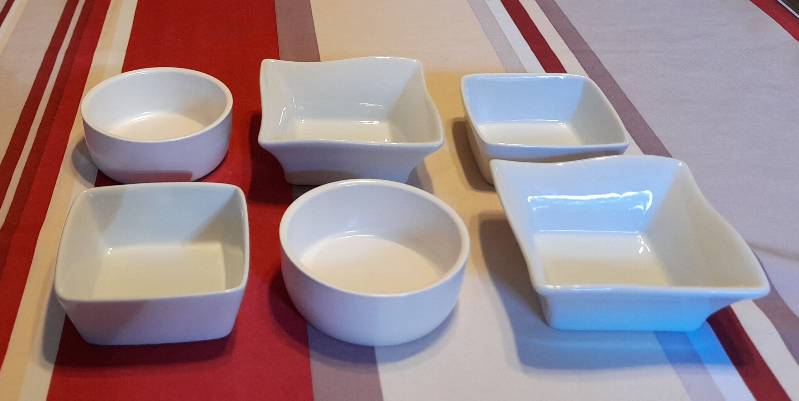 Set of various ceramic ramekins