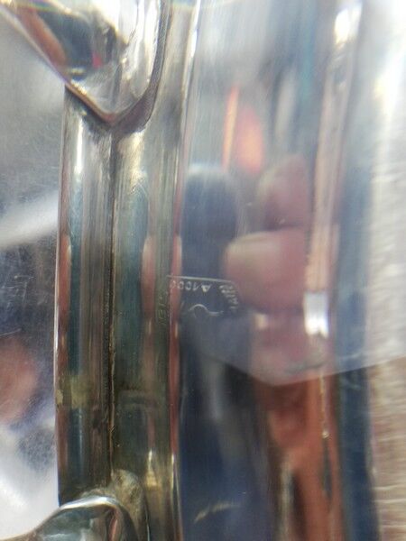 Silver metal plate / tray ep 1940 Stork punch