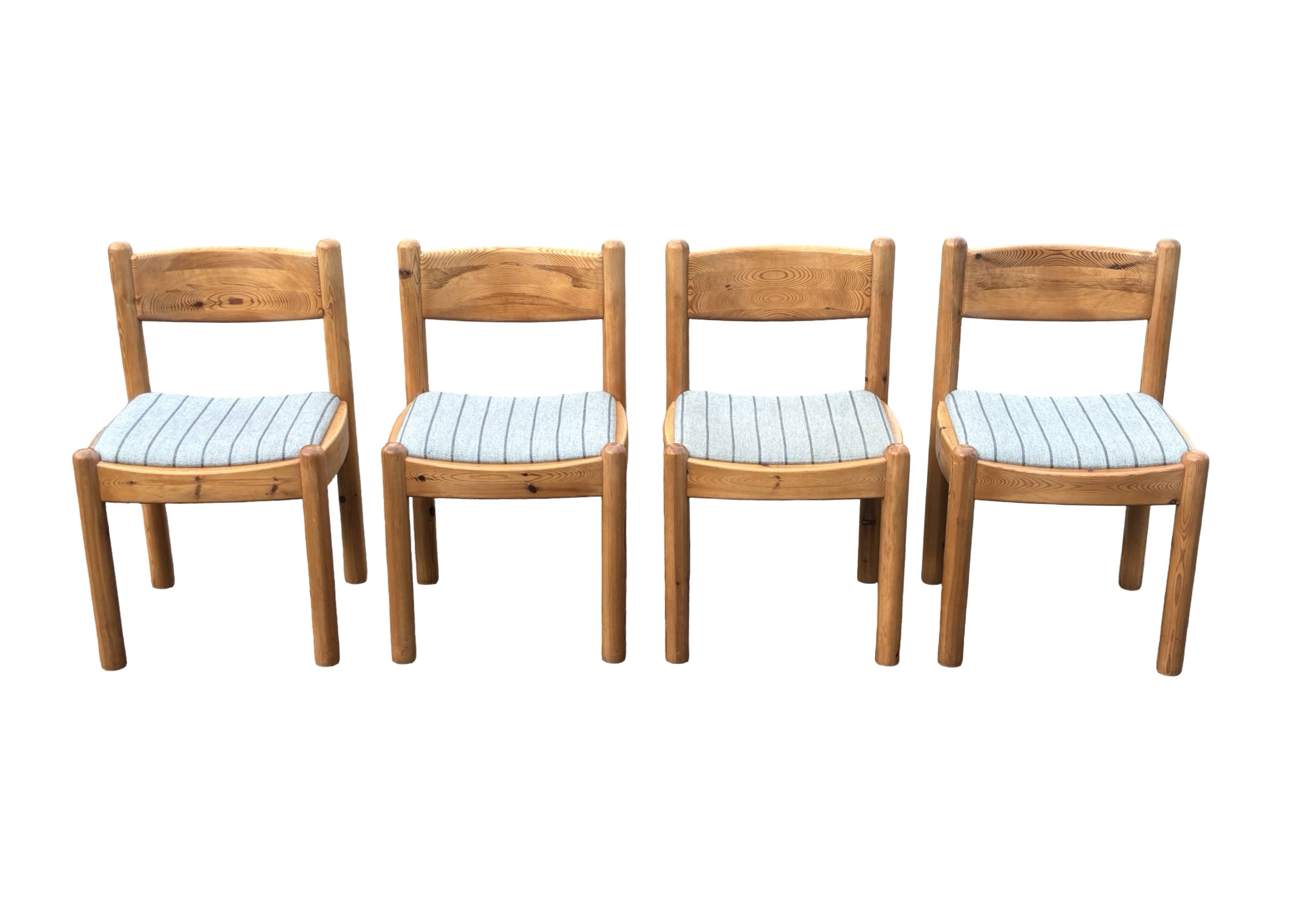 Vintage set of four Pinewood dining chairs Denmark